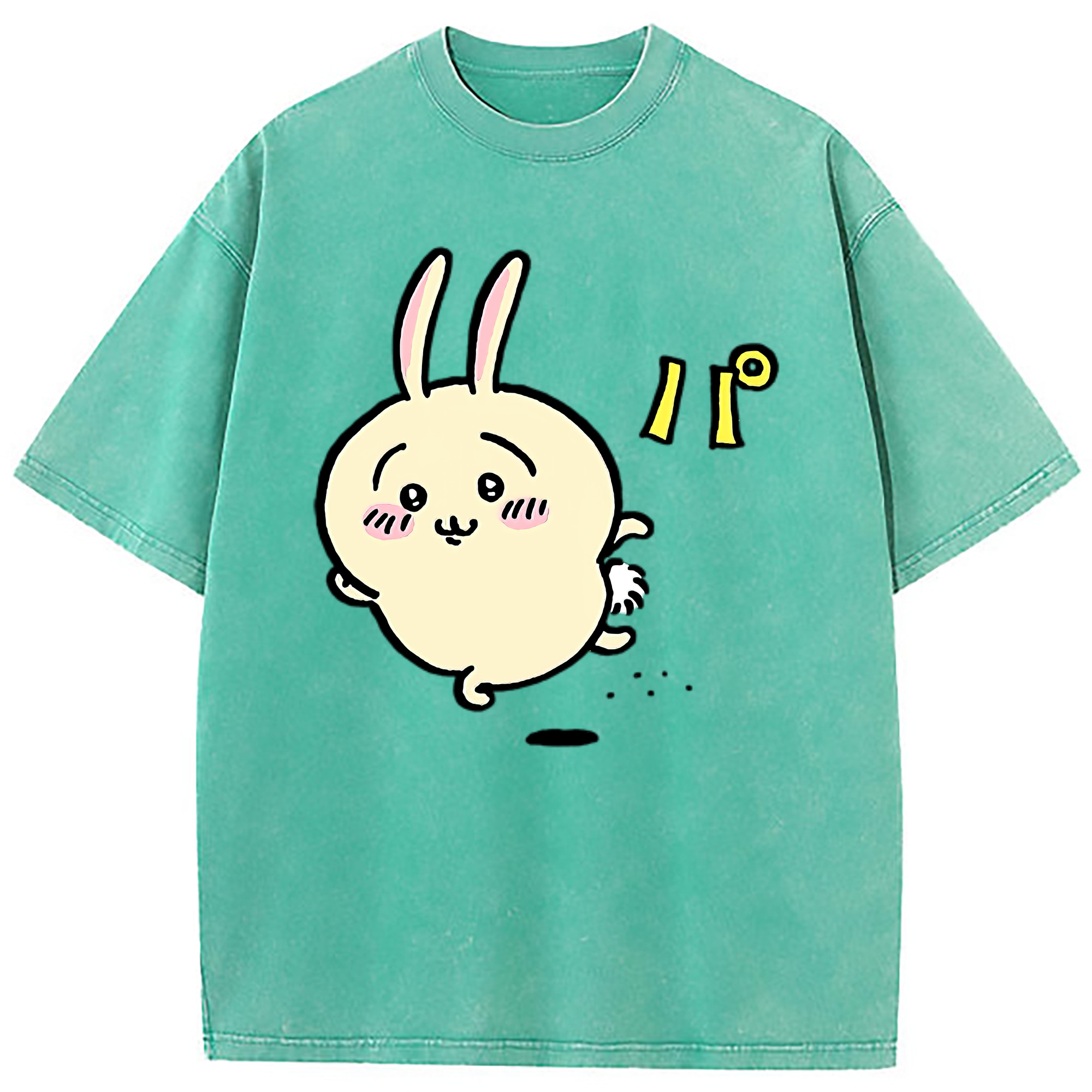 （画像用） ちいかわ うさぎ Chii-kawa usagi 綿100% ヴィンテージ風 半袖Tシャツ（フロントプリント）
